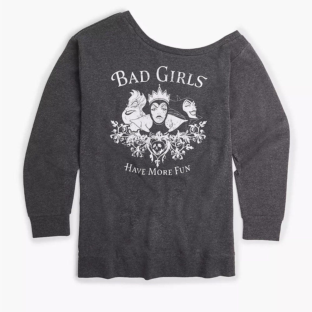 Lane Bryant Disney Villains Gray Off the Shoulder Sweatshirt